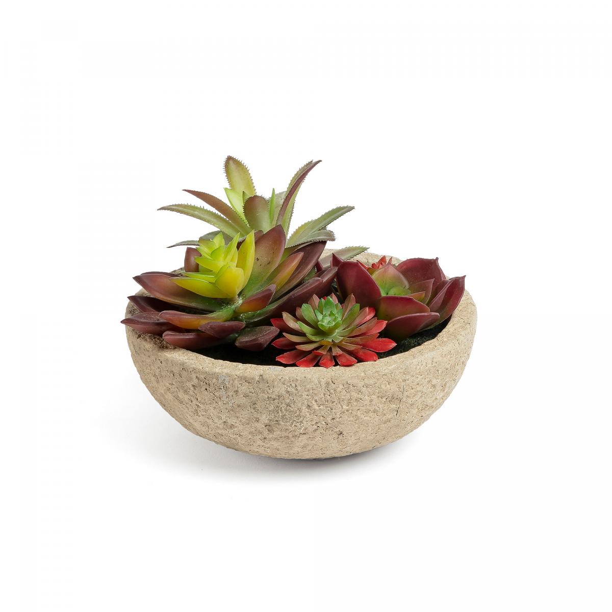 068874 Искусственный суккулент в горшке из цемента La Forma Flower