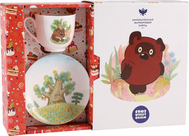 10649308 Императорский фарфоровый завод Набор подарочный "Ландыш" "Винни-Пух" Фарфор костяной 