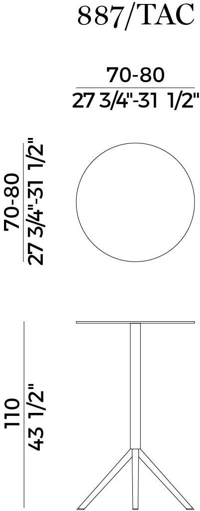 Potocco Круглый высокий стол с откидной крышкой Otx 887/tac - Вид №3