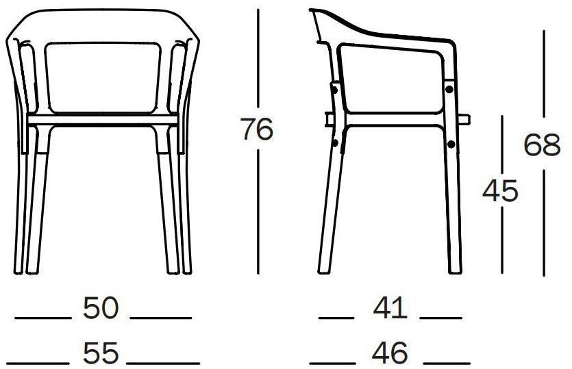 Magis Стул из бука с подлокотниками Steelwood sun-id-1345143 - Вид №3