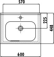 EK065-00CB00E-0000 Раковина EK065 мебельная (45*65см) Creavit  - Вид №1
