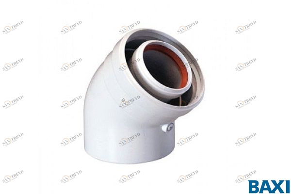 KHG71405981 Коаксиальный отвод полипропиленовый 45°, диам. 60/100 мм, HT (KHG71405981) BAXI 