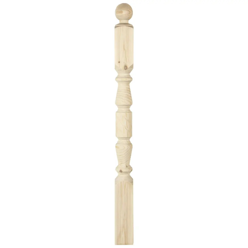 Столб лестничный массив хвоя сорт АВ витой 90х90х1200 мм Santreyd STLM-2017508