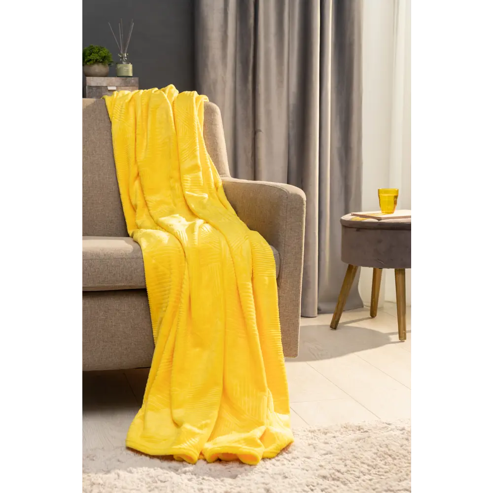 Плед Gella 200x220 см фланель цвет желтый Ardenza STLM-2081000 - Вид №3