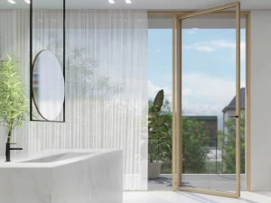 CARMINATI SERRAMENTI Деревянная поворотная дверь Skyline system