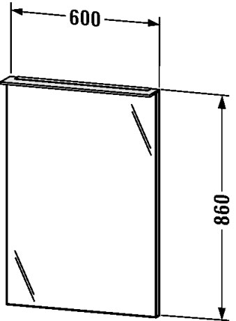 XL749201111 Зеркало с подсветкой X-Large #XL7492 600 x 36/105 мм Кашемировый дуб Duravit - Вид №1