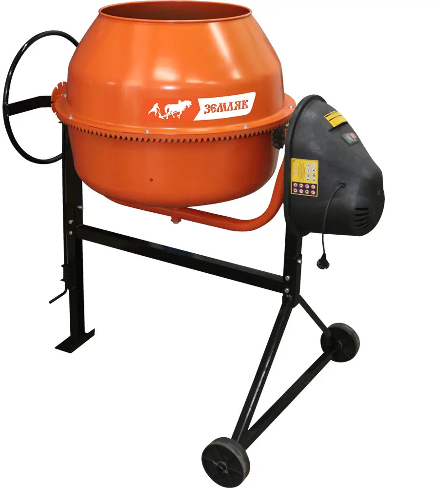 Бетоносмеситель ЗЕМЛЯК БСЭ-120 с колесами для стройки 82305243