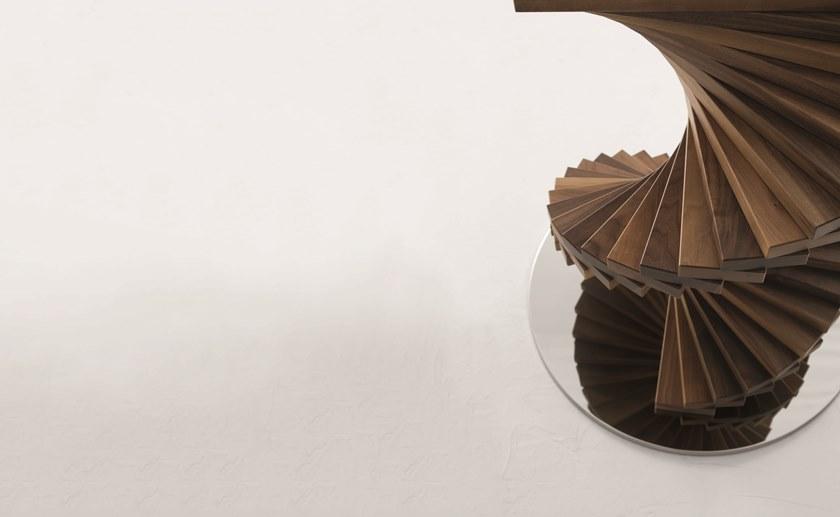 Tonin Casa Круглый стеклянный стол с основанием из массива ореха  T8067  - Вид №1