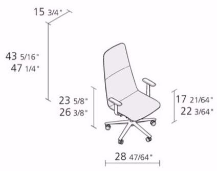 Alias Кресло вращающееся с подлокотниками с высокой спинкой Slim sun-id-1393361 - Вид №6