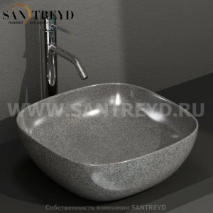 B6Q43PG Накладная раковина на столешницу  квадратная Ceramica Globo T-EDGE