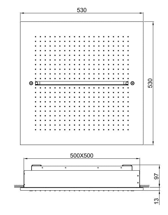 Потолочная душевая головка с 2 струями Fantini Rubinetti водная зона ARCH-00025616 - Вид №1