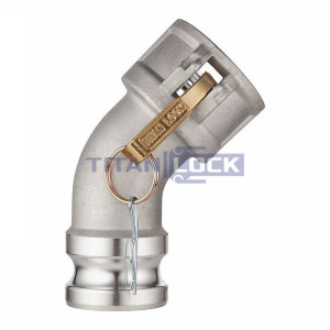 Камлок алюминиевый тип DА (переходник 45° розетка 3" х ниппель 3"), TL300DAAL45 TITAN LOCK