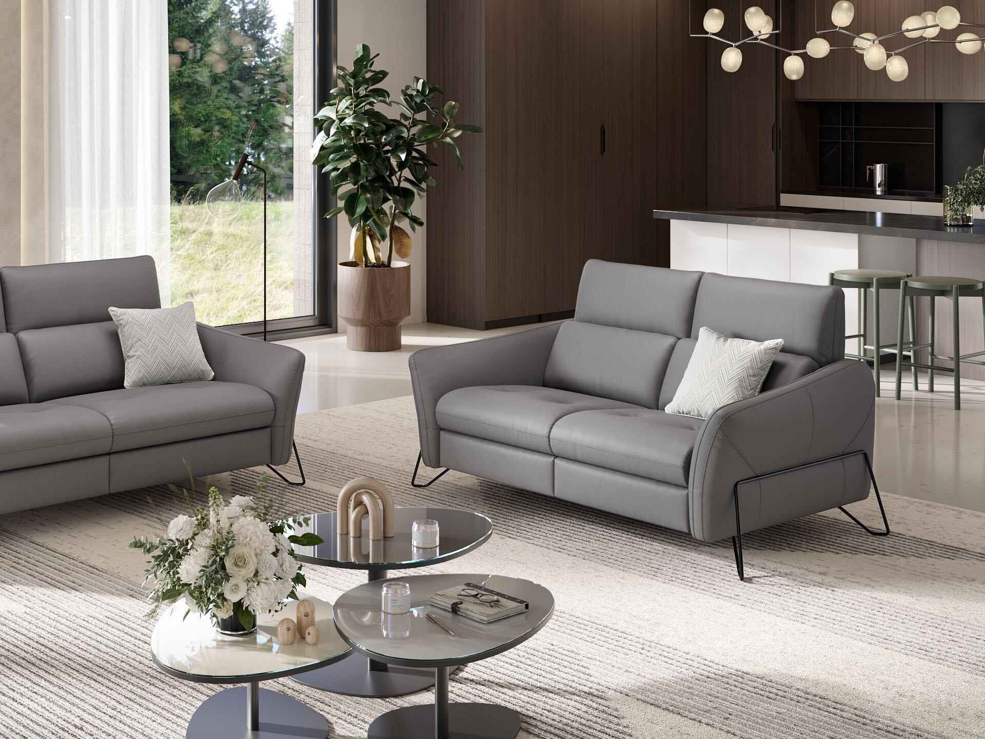 2-местный кожаный диван Sofanella Linares ARCH-00065585 - Вид №1