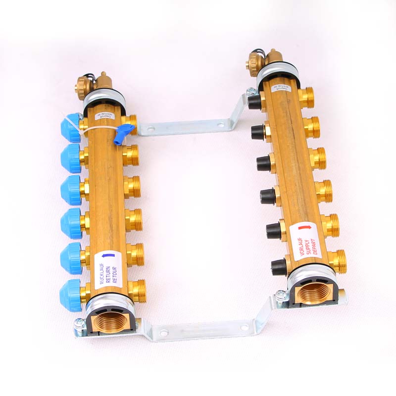 Коллекторная группа HKV с регулировочными и термостатическими вентилями WATTS Ind 1"x3/4"ЕК 6 выходов 10004180 - Вид №2
