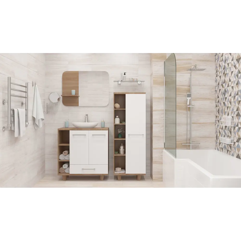 Полка для ванной 25x8.5x36.5 см цвет белый Santreyd Ferro STLM-2008382 - Вид №4