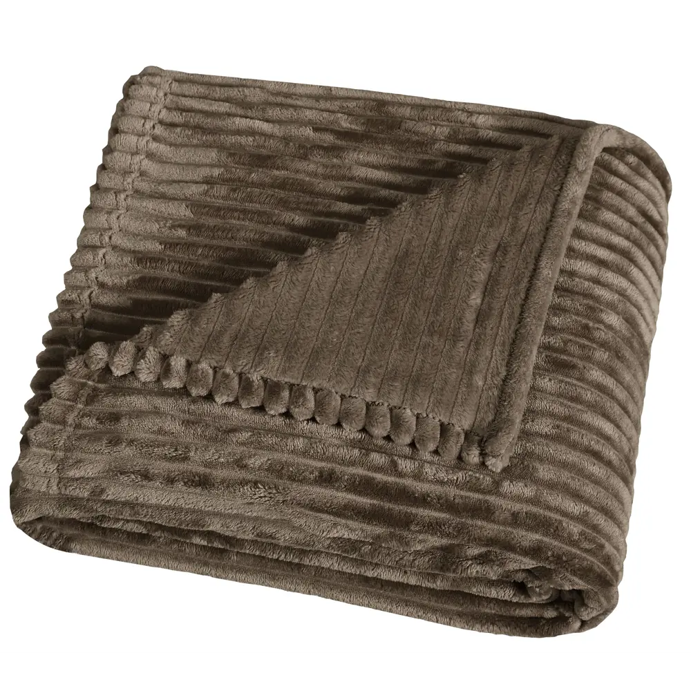 Плед Strips 150x200 см велсофт цвет шоколадный Santreyd STLM-2070023