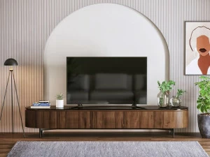 DE.CI Низкая тумба под телевизор из фанерованной древесины Reto 10-re.to-101