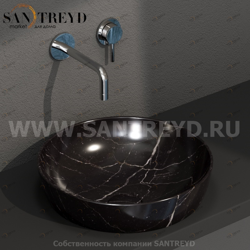 B6T38PN Встроенная раковина под столешницу круглая Ceramica Globo T-EDGE