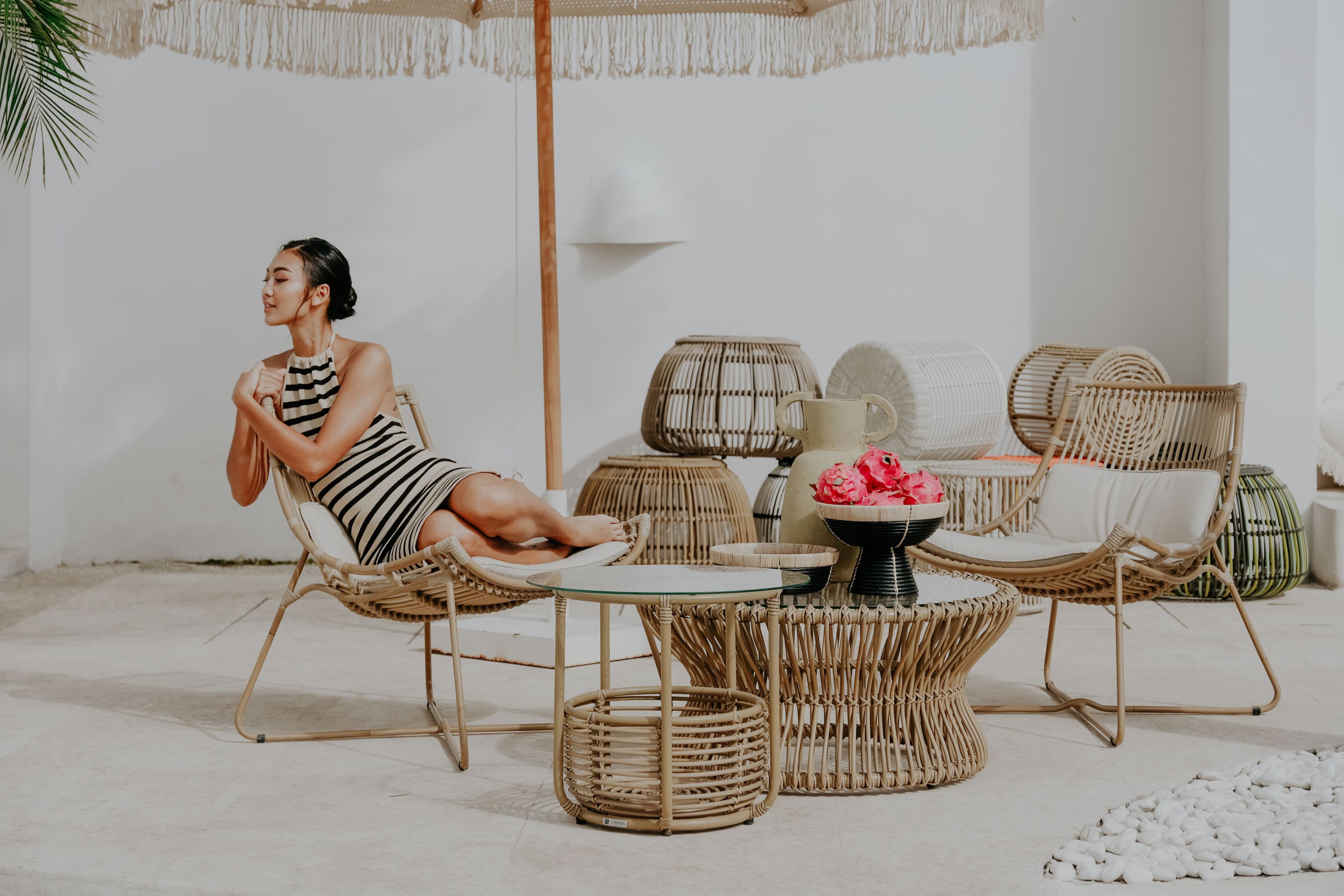 Круглый деревянный и стеклянный садовый журнальный столик cbdesign Capriccio ARCH-00140644 - Вид №11