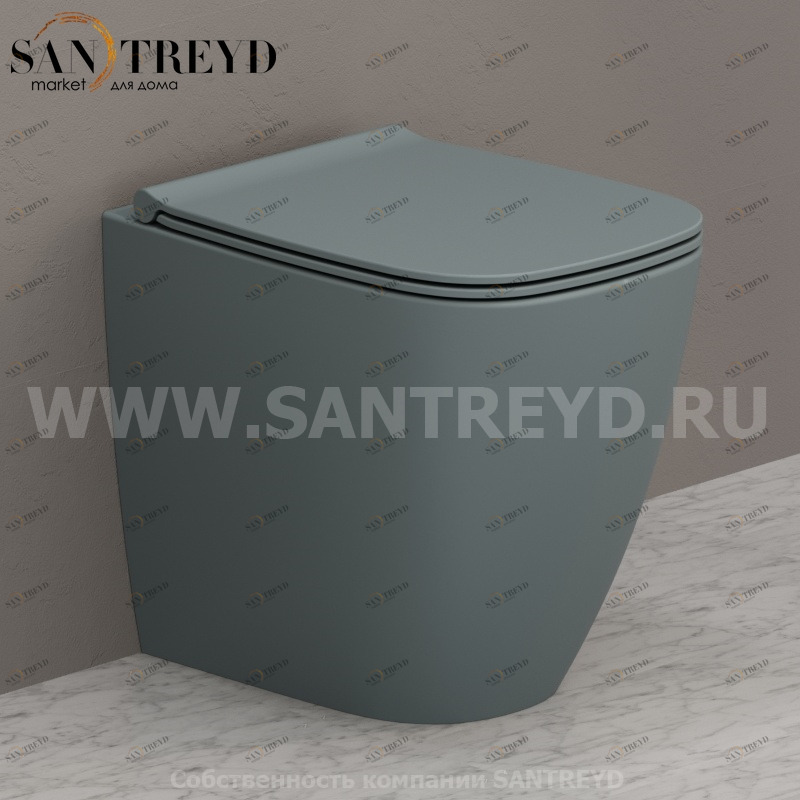 GN002BL Приставной унитаз напольный Синий Ceramica Globo GENESIS Италия