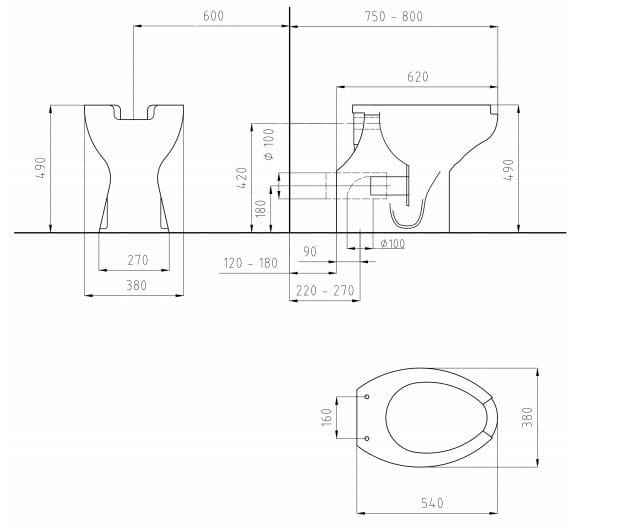 Туалет для ванной комнаты Thermomat Классическая ARCH-00082179