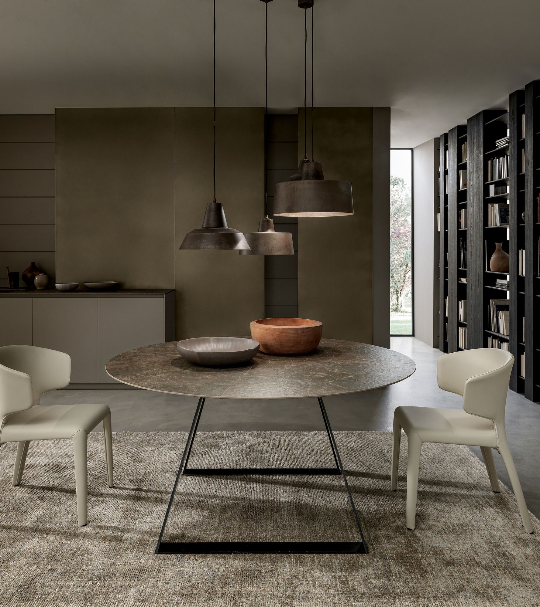 Круглый обеденный стол из керамогранита MODULNOVA Blade ARCH-00064344 - Вид №3