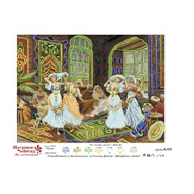 4206 Канва/ткань с рисунком Рисунок на шелке 28 см х 34 см "Восточные танцы" Матренин посад 
