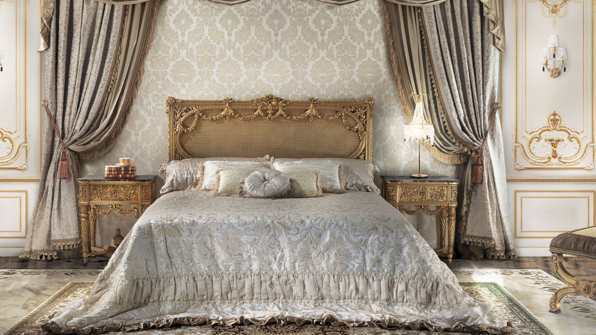 Резная кровать с Венской соломой ANGELO CAPPELLINI New Classic Interiors ARCH-00144215 - Вид №2