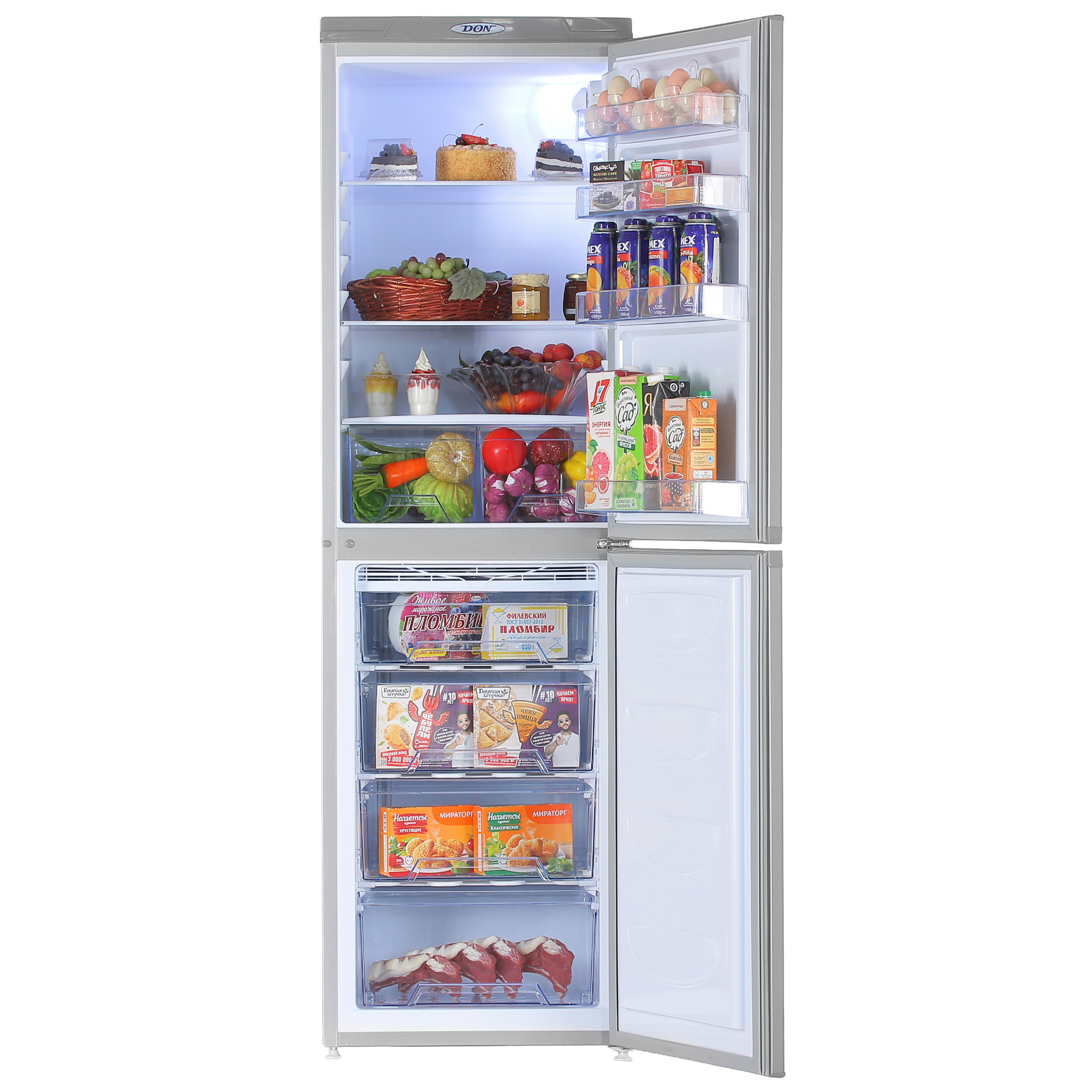 1393754 Холодильник с морозильником   DON R-296 NG серебристый STDN-0075179 - Вид №5