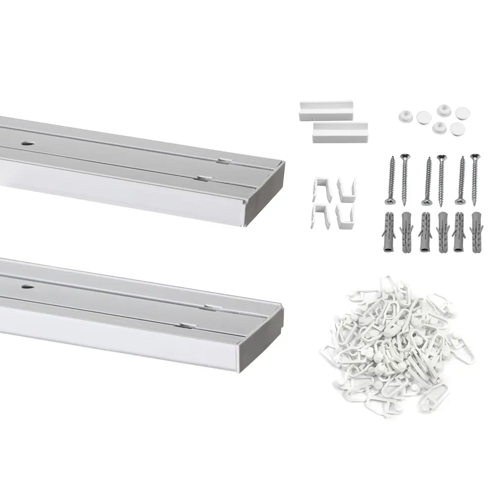 Карниз двухрядный Inspire 400 см пластик цвет белый 89345383 STLM-2188402  - Вид №3