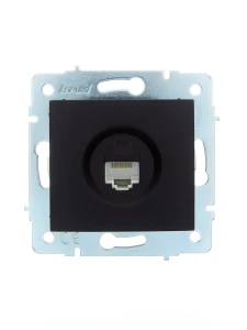 ASTI Розетка компьютерная чёрный бархат механизм