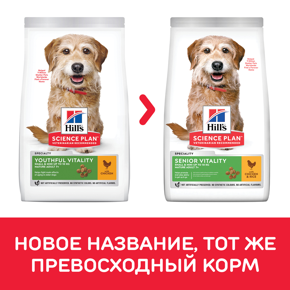 ПР0052083 Корм для собак HILL"S для мелких и миниатюрных пород от 7 лет, курица сух. 250г Hill's  - Вид №8