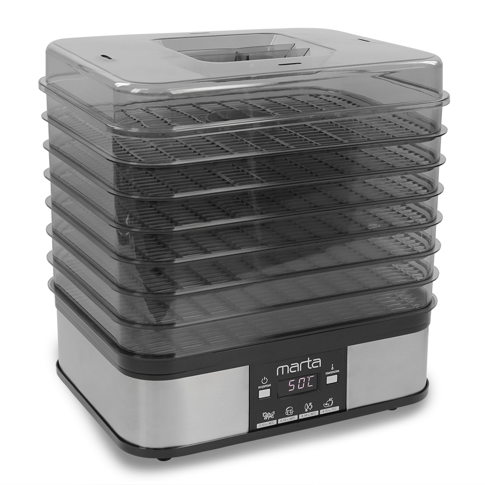 9908478 Сушилка для овощей и фруктов MARTA MT-FD1887B серебристый STDN-0071983 - Вид №1