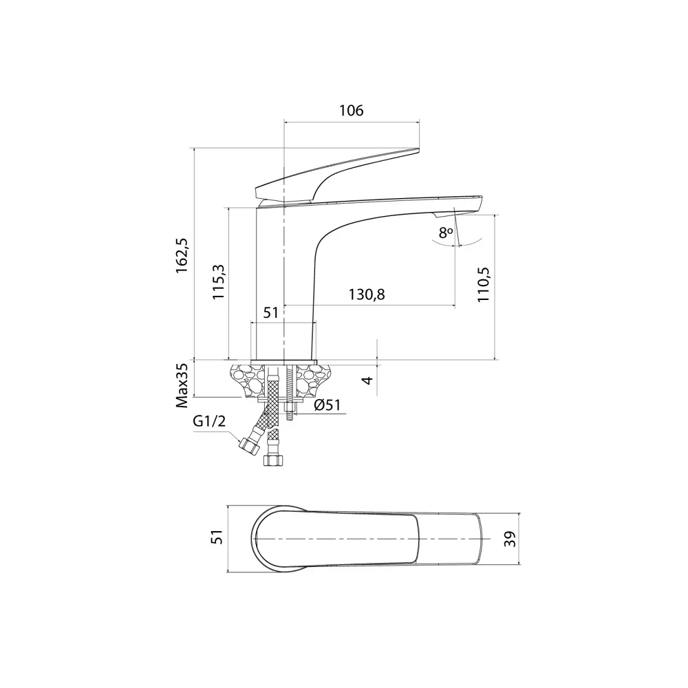 89392198 Смеситель для раковины Iddis Lahta LAHSB00i01 однорычажный цвет хром STLM-1571671 - Вид №6