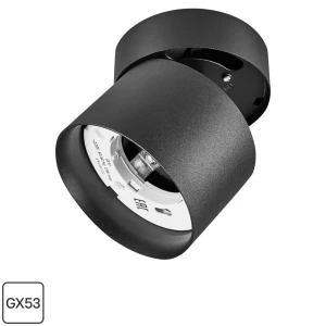 Спот поворотный встраиваемый/накладной S615 3 м² IP20 GX53 цвет черный 84609044 STLM-2130974