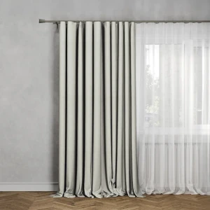 Штора MIAMOZA Меланж с лентой 200×280 см в серо-бордовых тонах 89427094