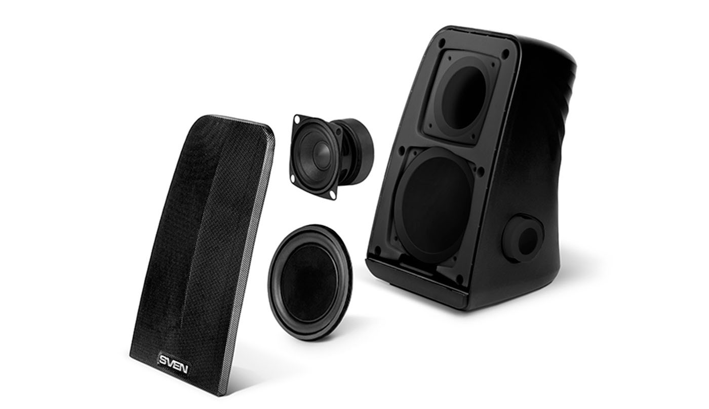 SV-014216 380, чёрный, usb, акустическая система 2.0, мощность 2x3 вт(rms), пассивный излучатель Sven Santreyd  - Вид №3