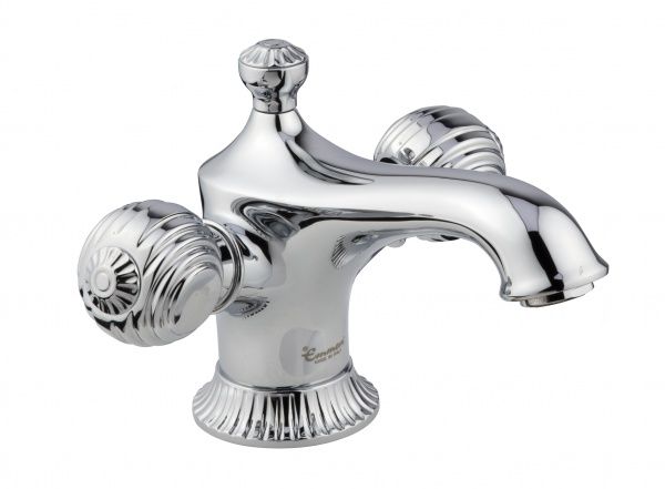 98003BR Смеситель The One с донным клапаном для раковины. Металлические ручки, цвет бронза EMMEVI