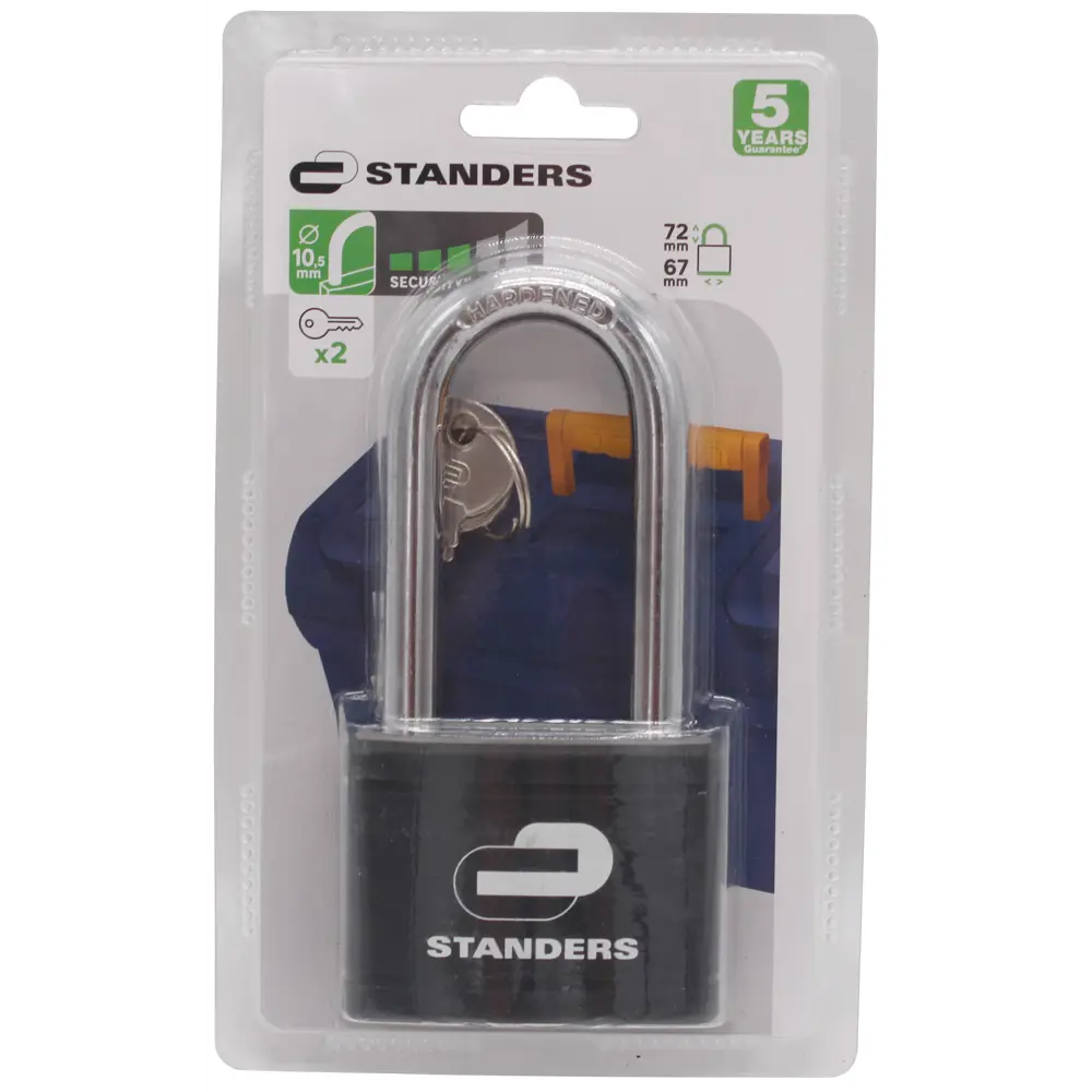 Замок навесной Standers с длинной дужкой 67x50 мм чугун STLM-2096925 - Вид №2