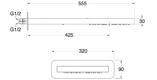 Настенная насадка для душа с водопадом и системой защиты от накипи CRISTINA Rubinetterie насадки для душа и рычаги - Shower &amp ARCH-00088895 - Вид №2