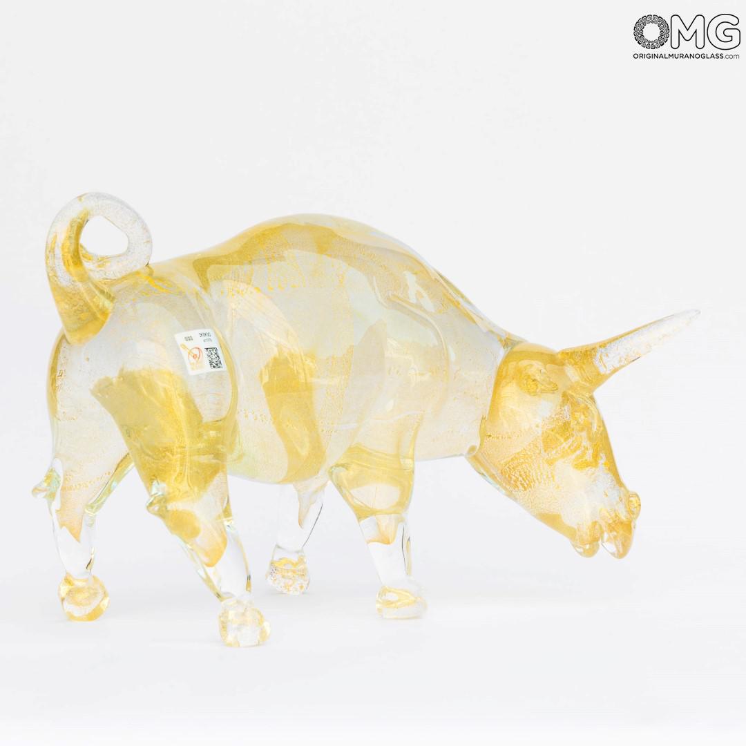 2284 ORIGINALMURANOGLASS Скульптура Золотой буйвол из муранского стекла 35 см  - Вид №1