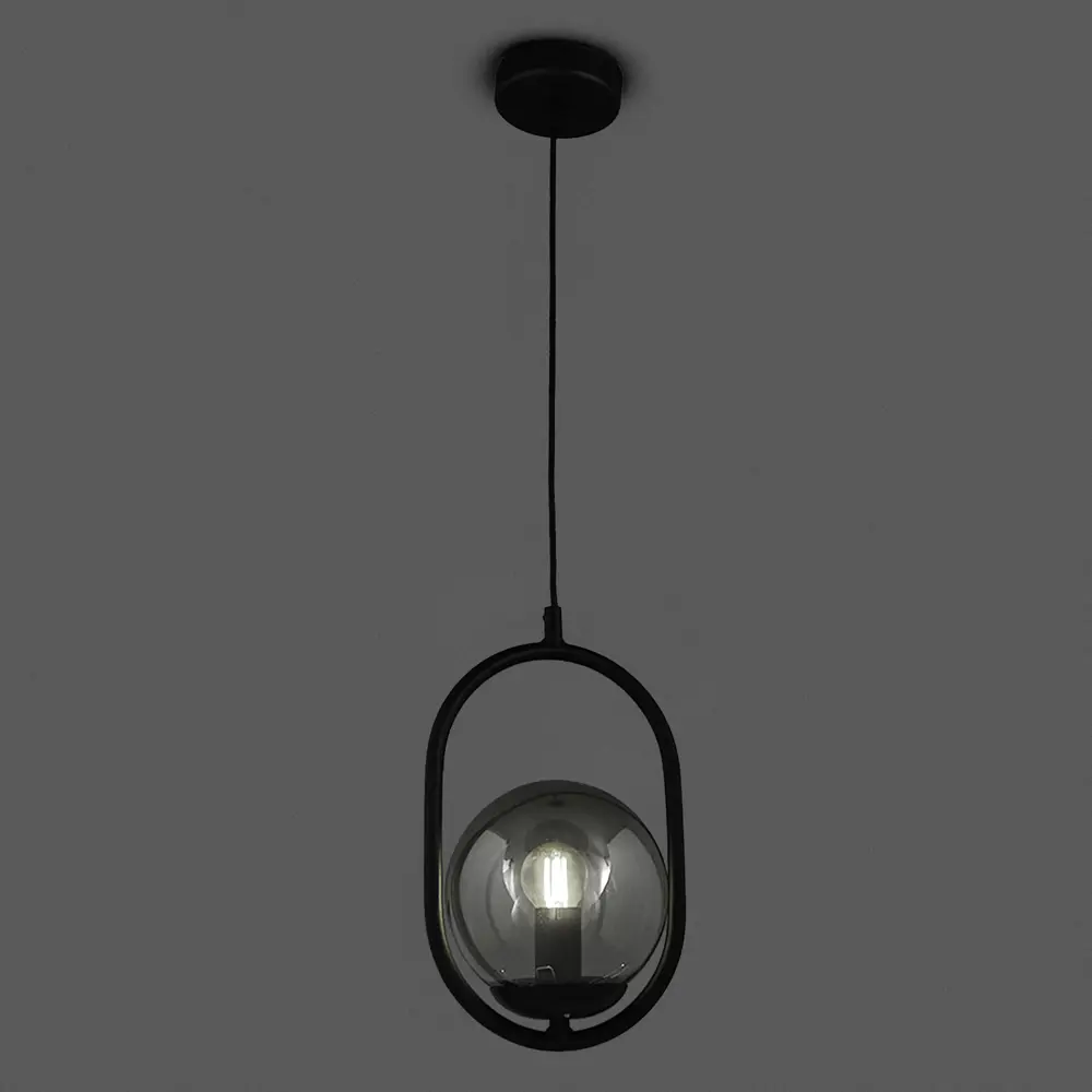 Подвесной светильник Vitaluce Домра 1 лампа 3м² Е14 цвет черный матовый STLM-2077581 - Вид №1