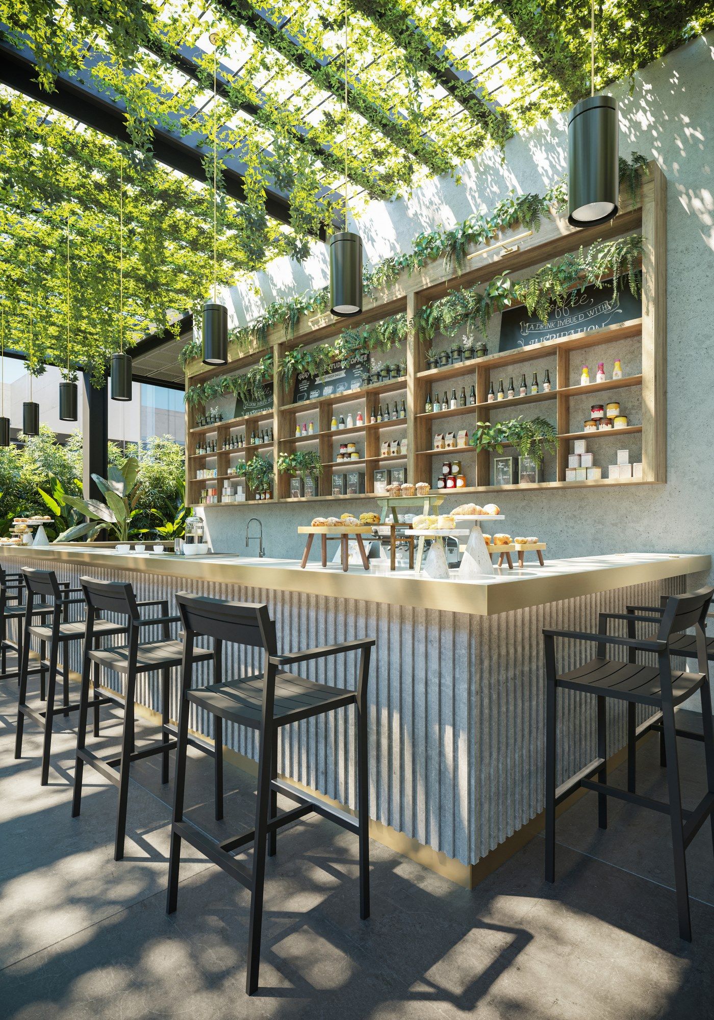 Высокий алюминиевый стул с порошковым покрытием со спинкой Case Eos ARCH-00077614 - Вид №23