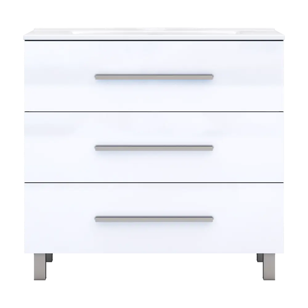 Тумба под раковину напольная Vigo Yuma 90 см цвет белый STLM-2148943