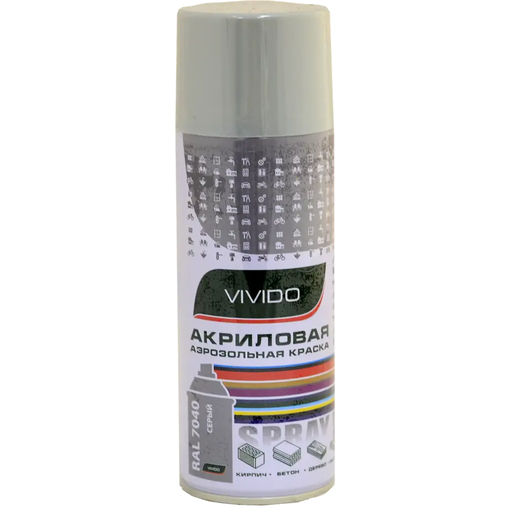 Краска аэрозольная Vivido цвет серый RAL 7040 STLM-2177959