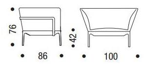 MDF Italia Кресло с обивкой из ткани с подлокотниками Yale sun-id-1470211 - Вид №2