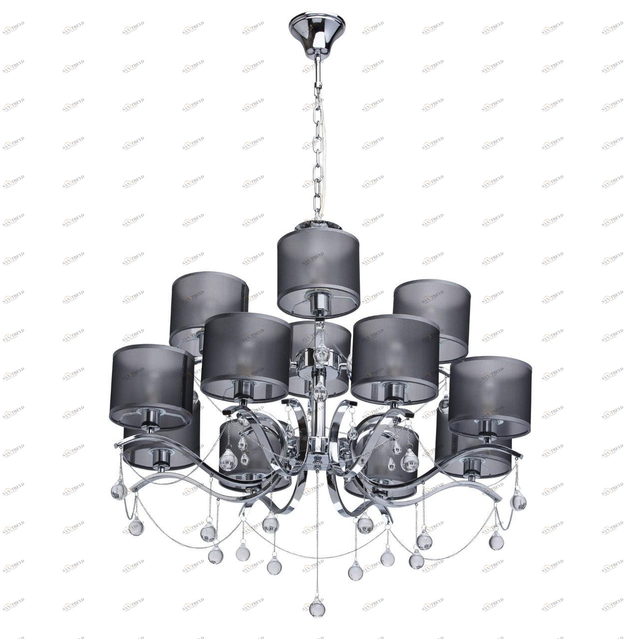 Подвесная люстра MW-Light Федерика 82 379019212 MW-LIGHT ДИЗАЙНЕРСКИЕ, ФЕДЕРИКА, ДВУХЪЯРУСНЫЕ 185839 Серый 