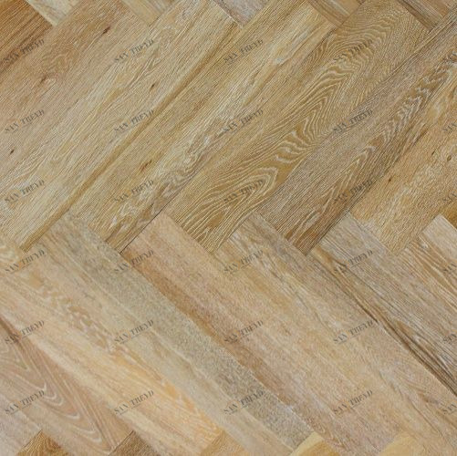 Паркет Ёлка Marco Ferutti Hermitage Беленый Дуб Любая на выбор с брашью (Текстурированная) 610х122 мм 2600700110