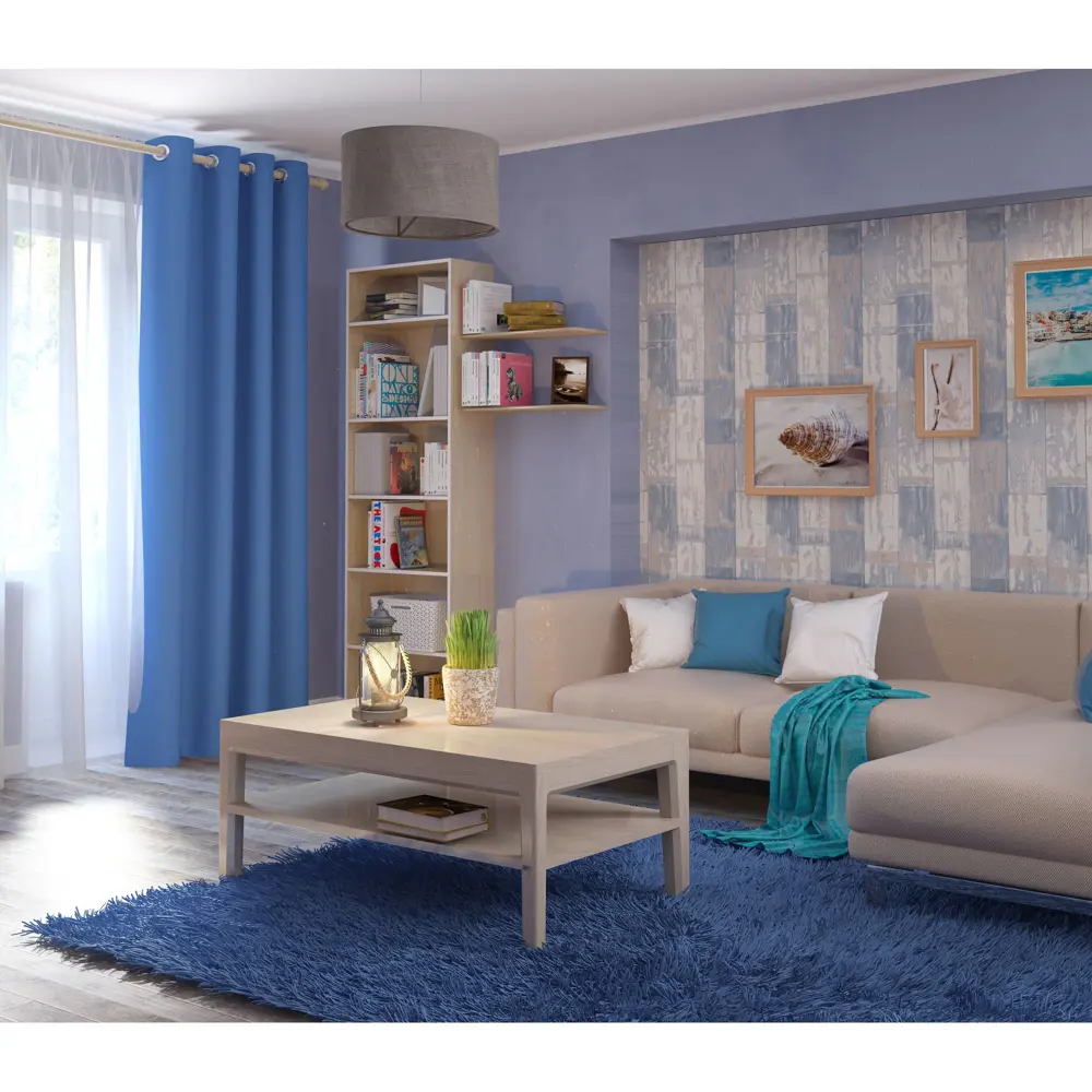 Ковёр Shaggy Ultra 1.5х2.3 м полипропилен цвет синий MERINOS STLM-2148222 - Вид №4