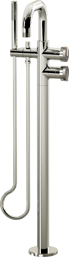 E-11557-R1SN-L1PN-PC Смеситель напольный отдельностоящий (внешняя часть) GRAFF MOD+